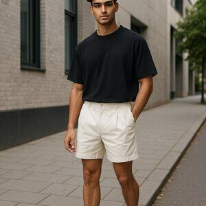 Nike Golf Mens Size 50 4X Light Beige Zip Button Pockets Pleated Chino Shorts